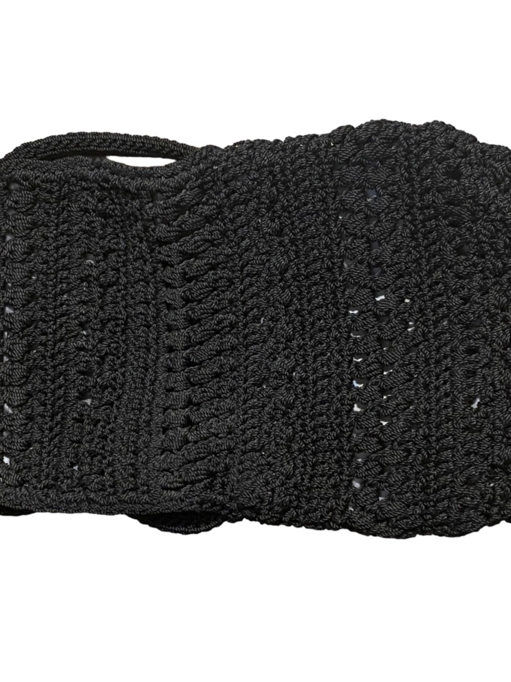 The Sak Classic Black Woven Crocheted Crossbody Purse